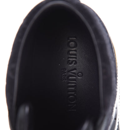 Louis Vuitton Calfskin Patent Suede Monogram Cliff Top Wedge Sneakers 41Navy 7 of 9
