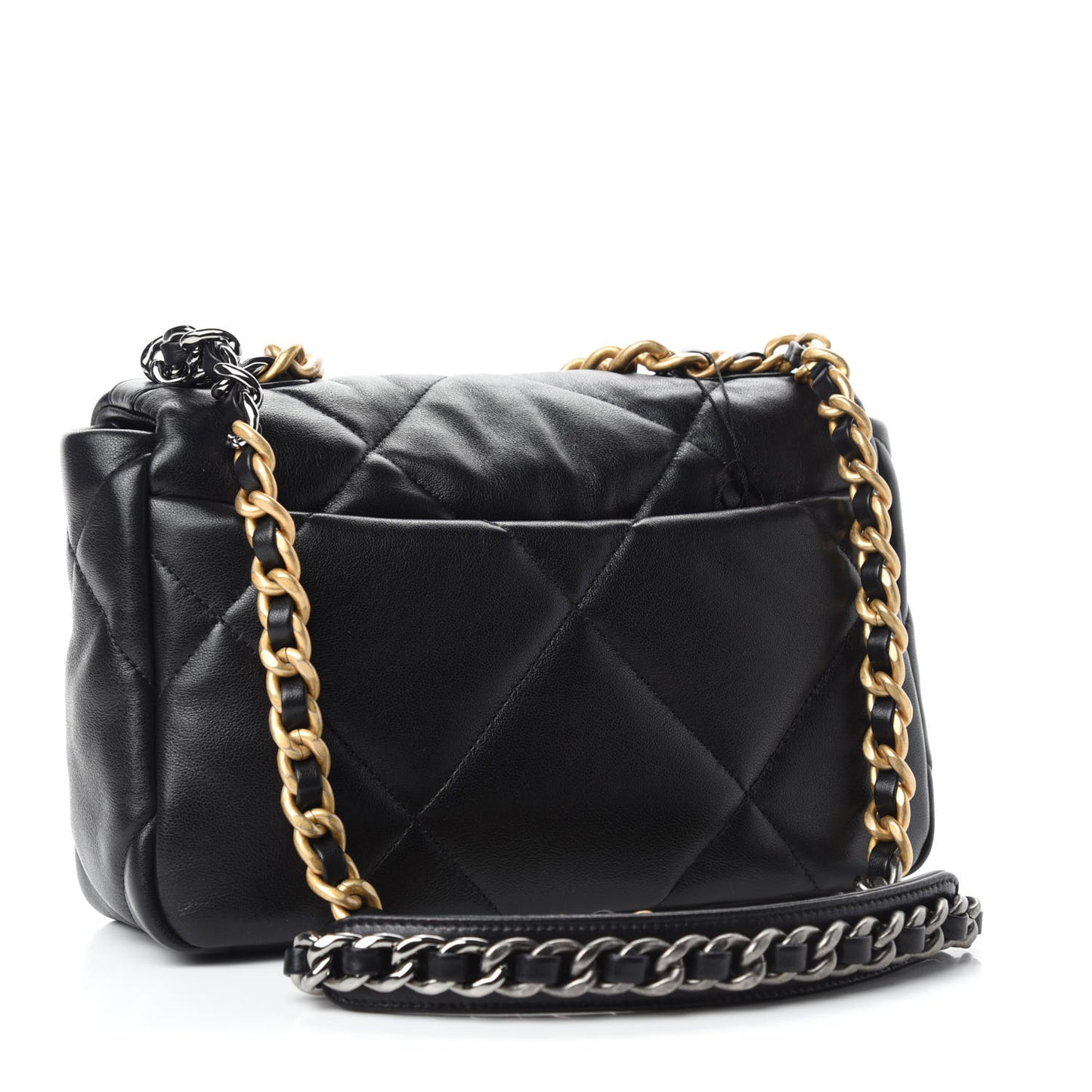 Lambskin Quilted Medium Chanel 19 Flap Black