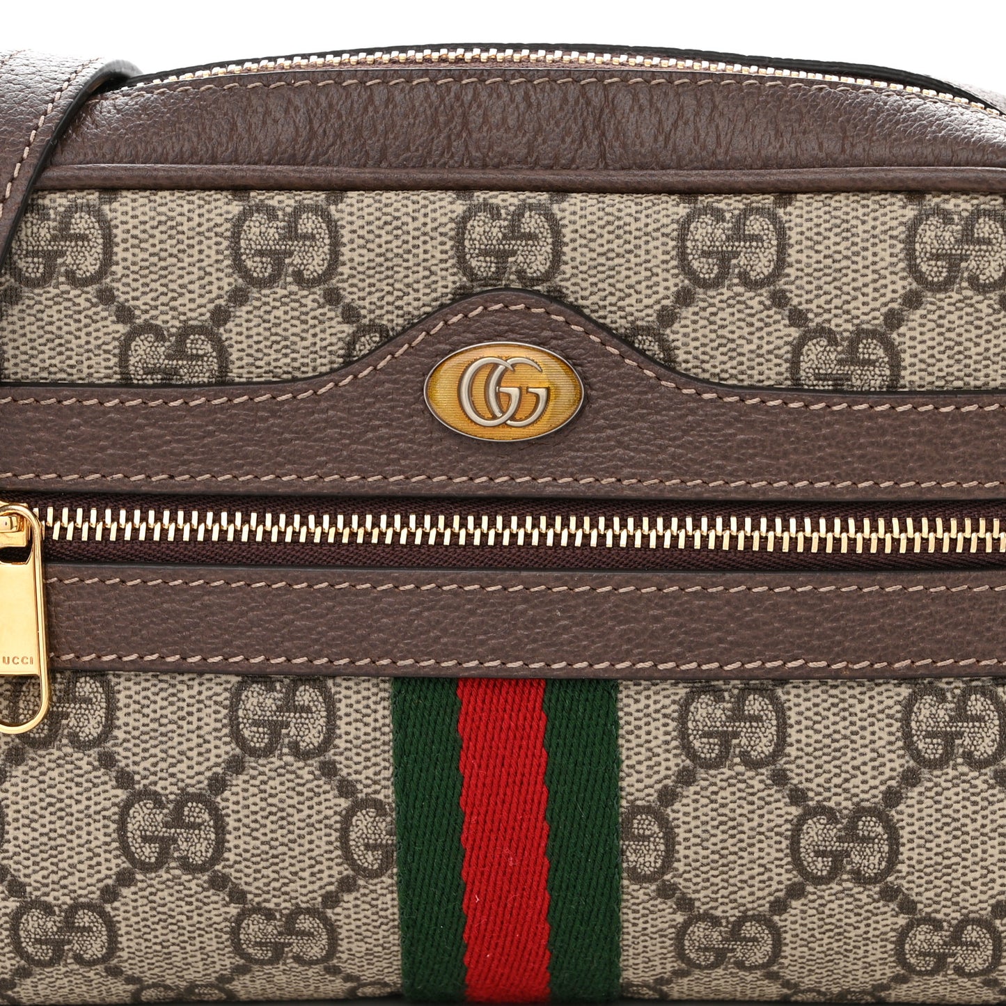 GG Supreme Monogram Web Mini Ophidia Shoulder Bag Brown