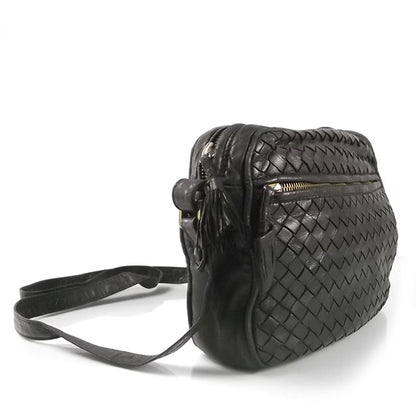 Bottega Veneta Vintage Woven Leather Shoulder Bag Black 3 of 8