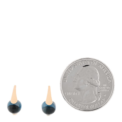Pomellato 18K Rose Gold Blue Topaz M'ama no M'ama Earrings 2 of 4