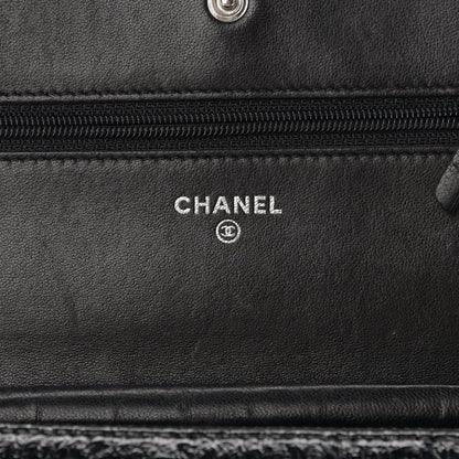 Chanel Distressed Patent Calfskin Quilted Wallet on Chain WOC Black 5 of 11