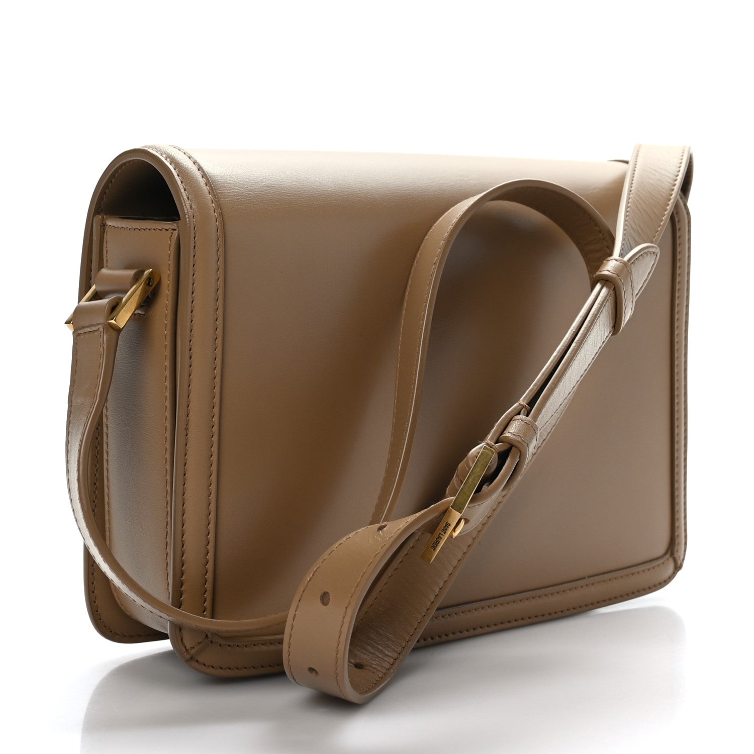 Saint Laurent Soft Ultracalfskin Monogram Medium Solferino Satchel Natural Tan 3 of 8