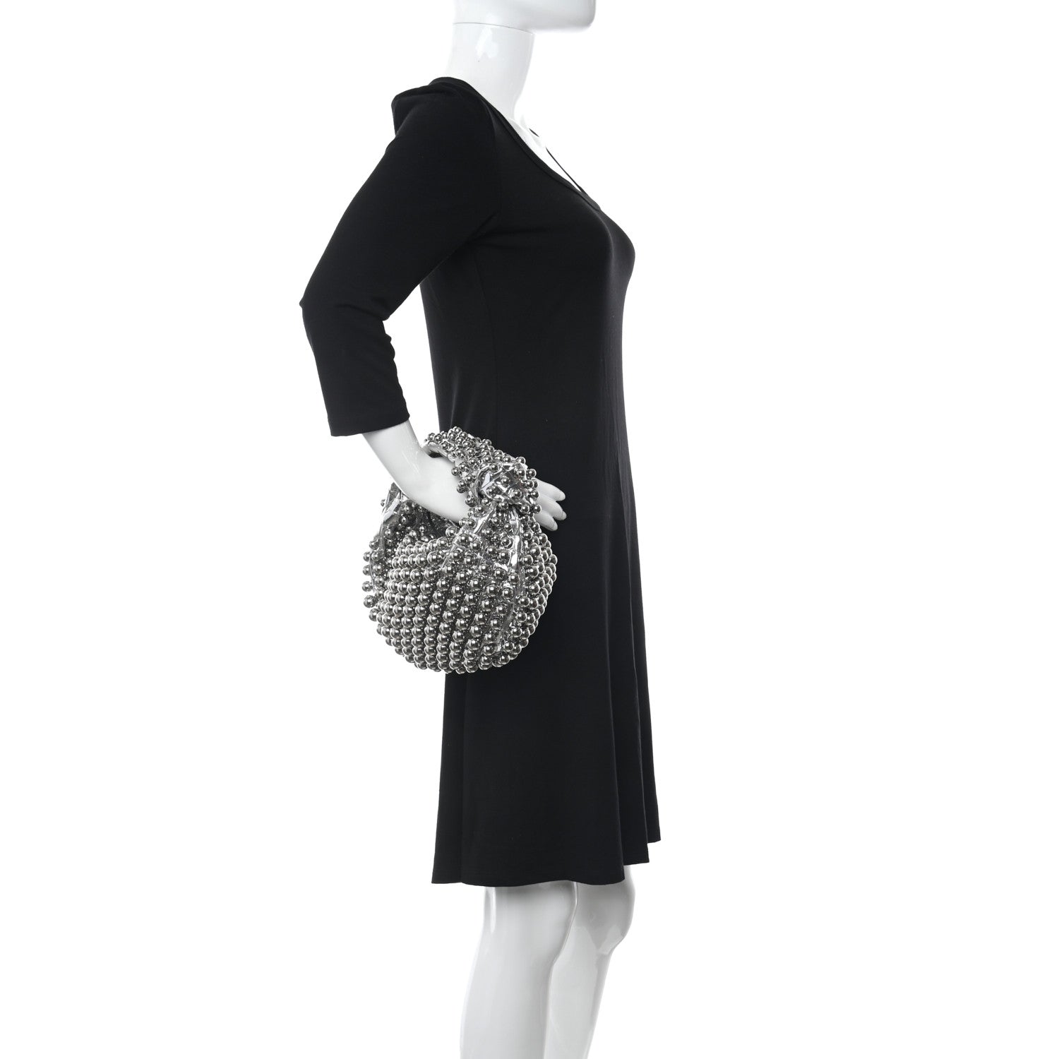Bottega Veneta Metallic Nappa Studded Intrecciato Mini Jodie Silver 2 of 10
