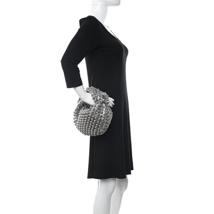 Bottega Veneta Metallic Nappa Studded Intrecciato Mini Jodie Silver 2 of 10