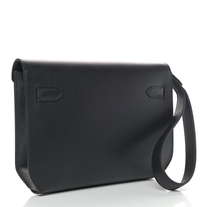 Hermes Epsom Kelly Depeches 25 Pouch Black 2 of 4