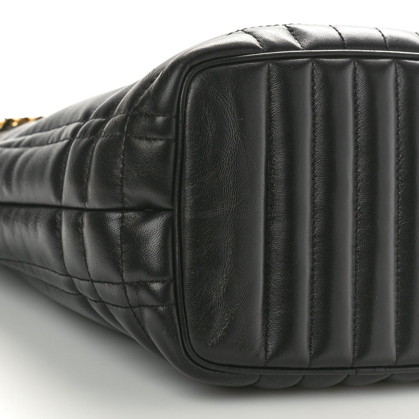 Lambskin Quilted Small Lola Bucket Bag Black