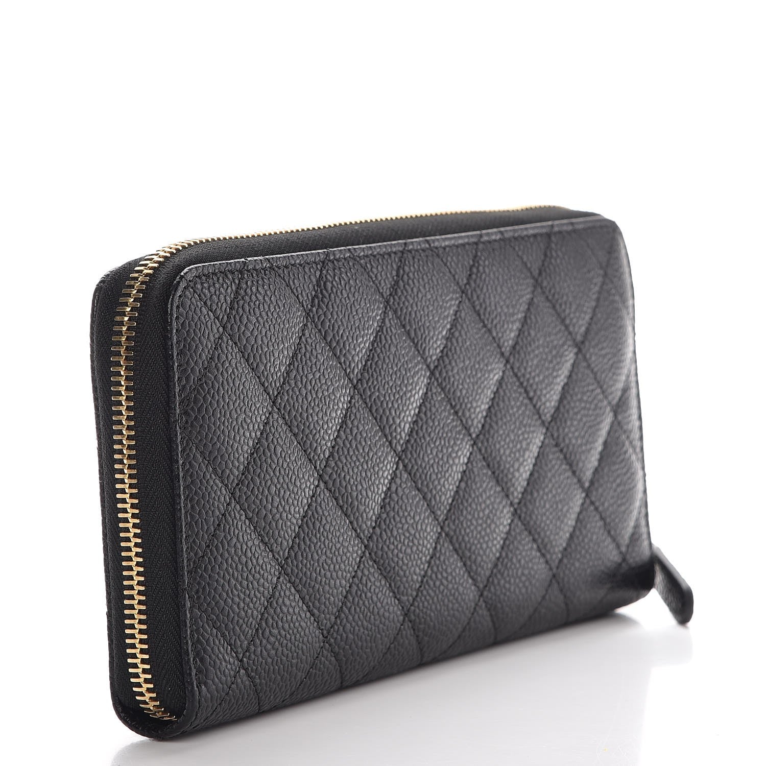Chanel Caviar Quilted Large Gusset Zip Around Wallet Black 3 of 9
