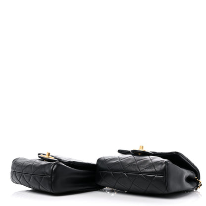Chanel Lambskin Pearl Quilted Side Packs Black 10 of 10