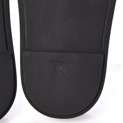 Fendi X FILA Glazed Fabric Calfskin FF 1974 Mania Slide Sandals 35 Mogano Panna Blueberry Caipiroska 7 of 9