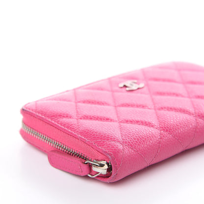 Chanel Caviar Quilted Medium Zip Around Wallet Pink 9 of 20
