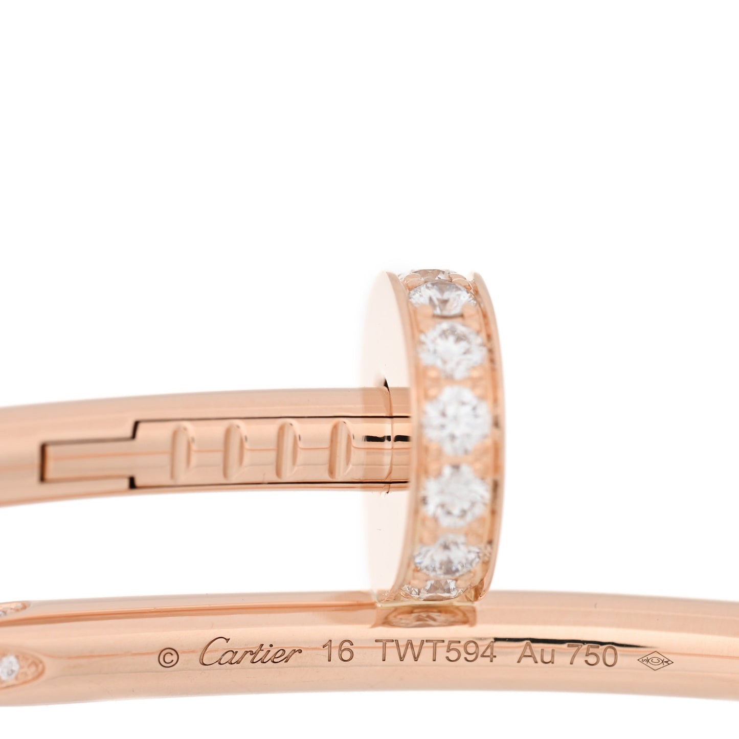 18K Pink Gold Diamond Juste Un Clou Bracelet 16
