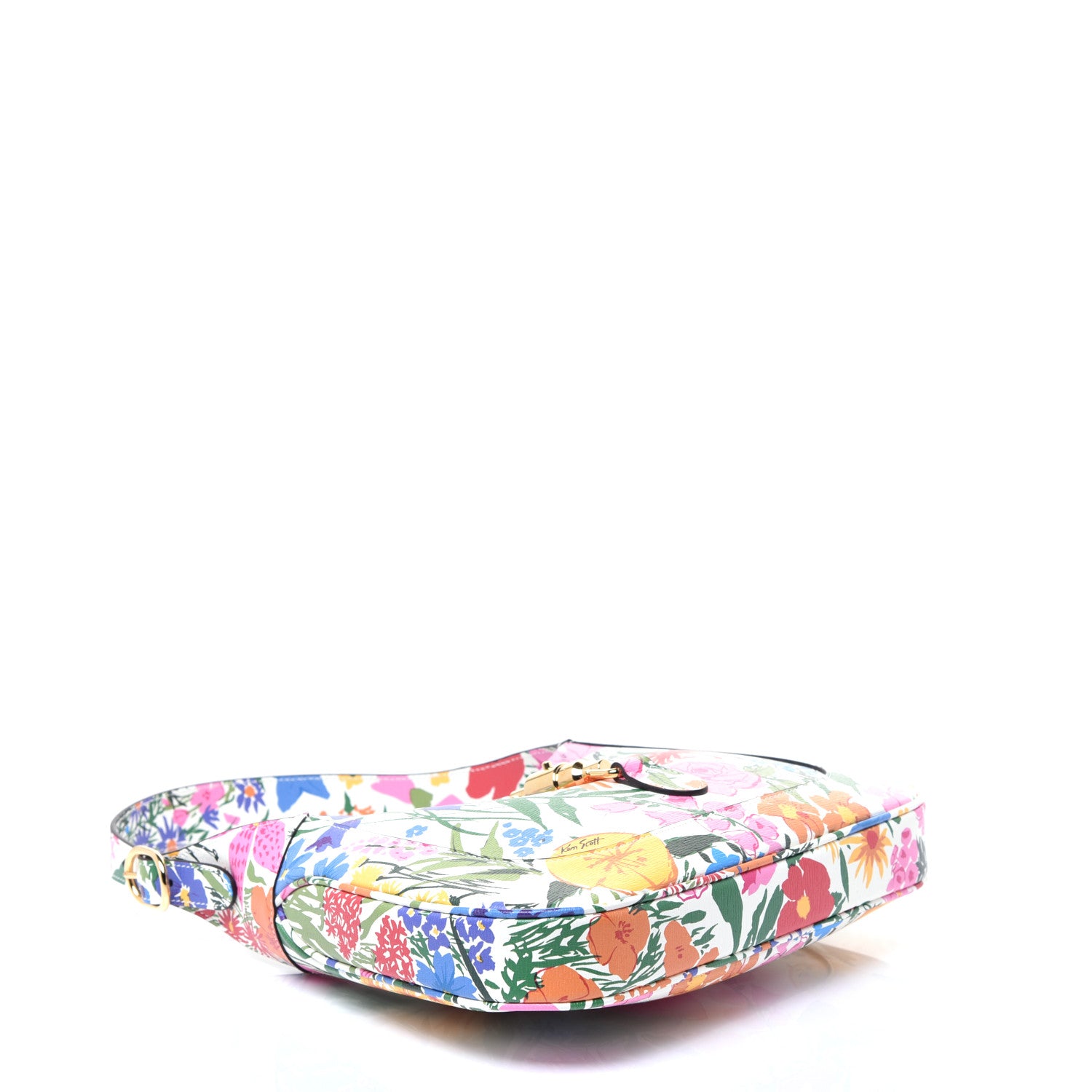 Gucci X KEN SCOTT New Shangai Calfskin Jardin D'Avril Floral Print Small Jackie 1961 Hobo Ivory Pink 4 of 10