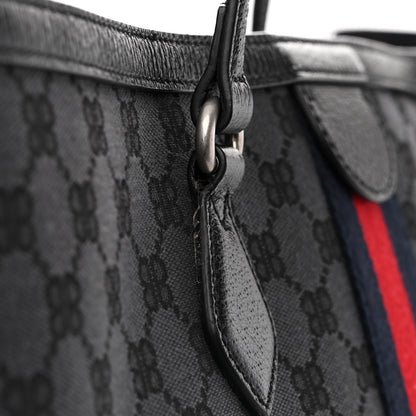 Gucci X BALENCIAGA BB Monogram Web Graffiti Large Ophidia Shopping Tote Black 12 of 13