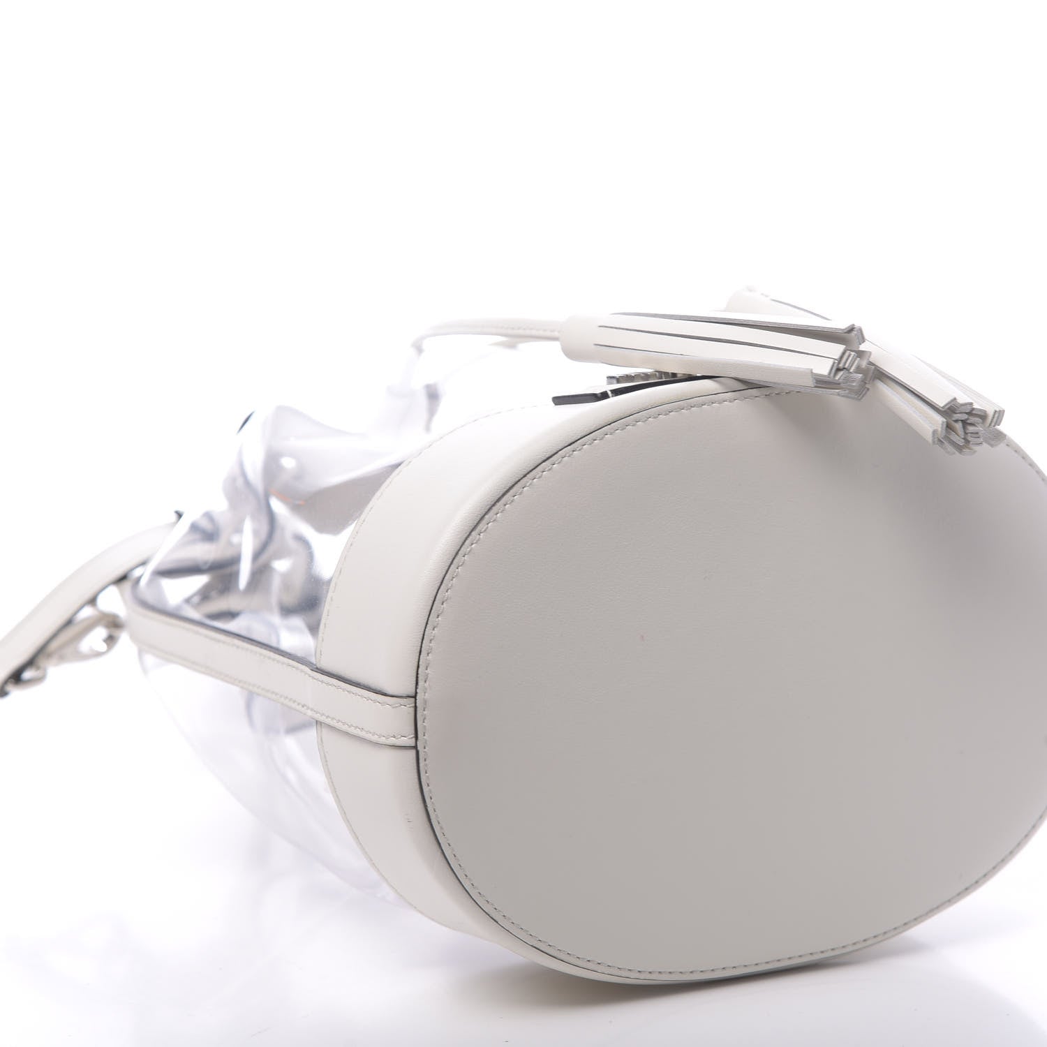 Miu Miu Transparent Drawstring Bucket Bag White 9 of 10