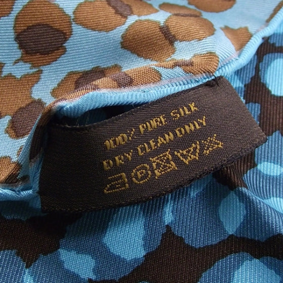 Louis Vuitton Silk Carre Leopard Scarf Blue 7 of 8
