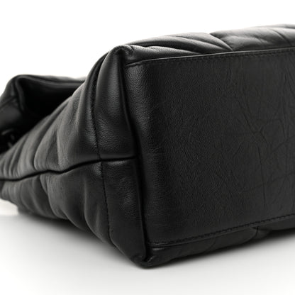 Saint Laurent Lambskin Quilted Monogram Monochrome Small Loulou Puffer Chain Satchel Black 9 of 10