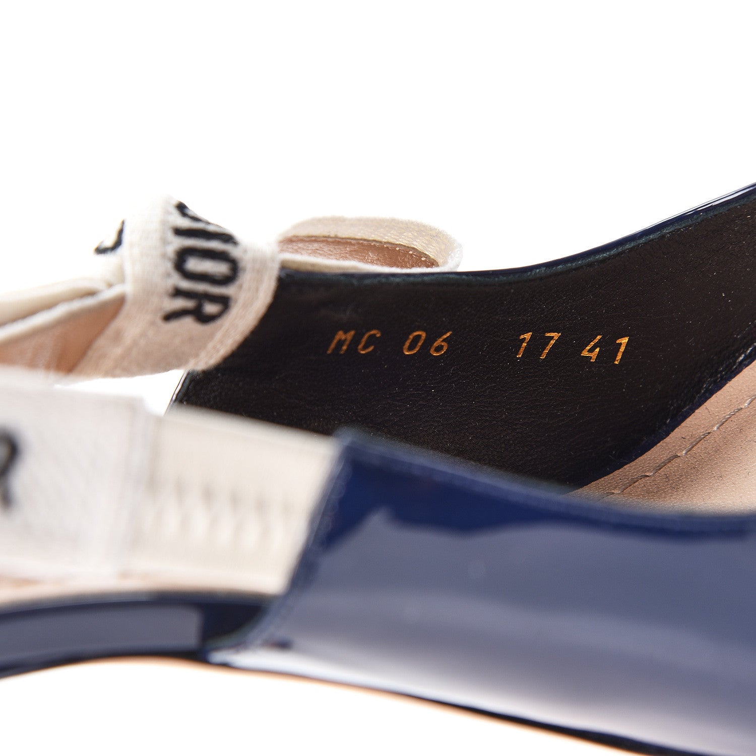 Christian Dior Patent Ribbon J'Adior Slingback 100mm Pumps 41 Blue 7 of 9
