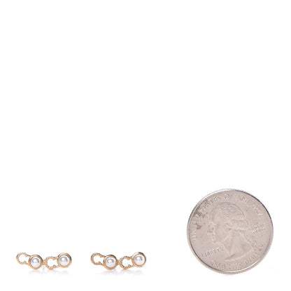 Chanel Pearl Coco Earrings Gold 2 of 5