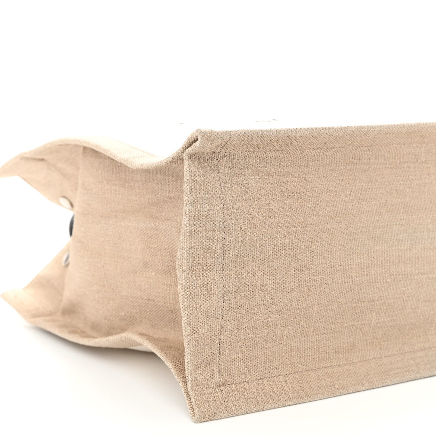 Linen Calfskin Small Rive Gauche Tote Greggio Natural