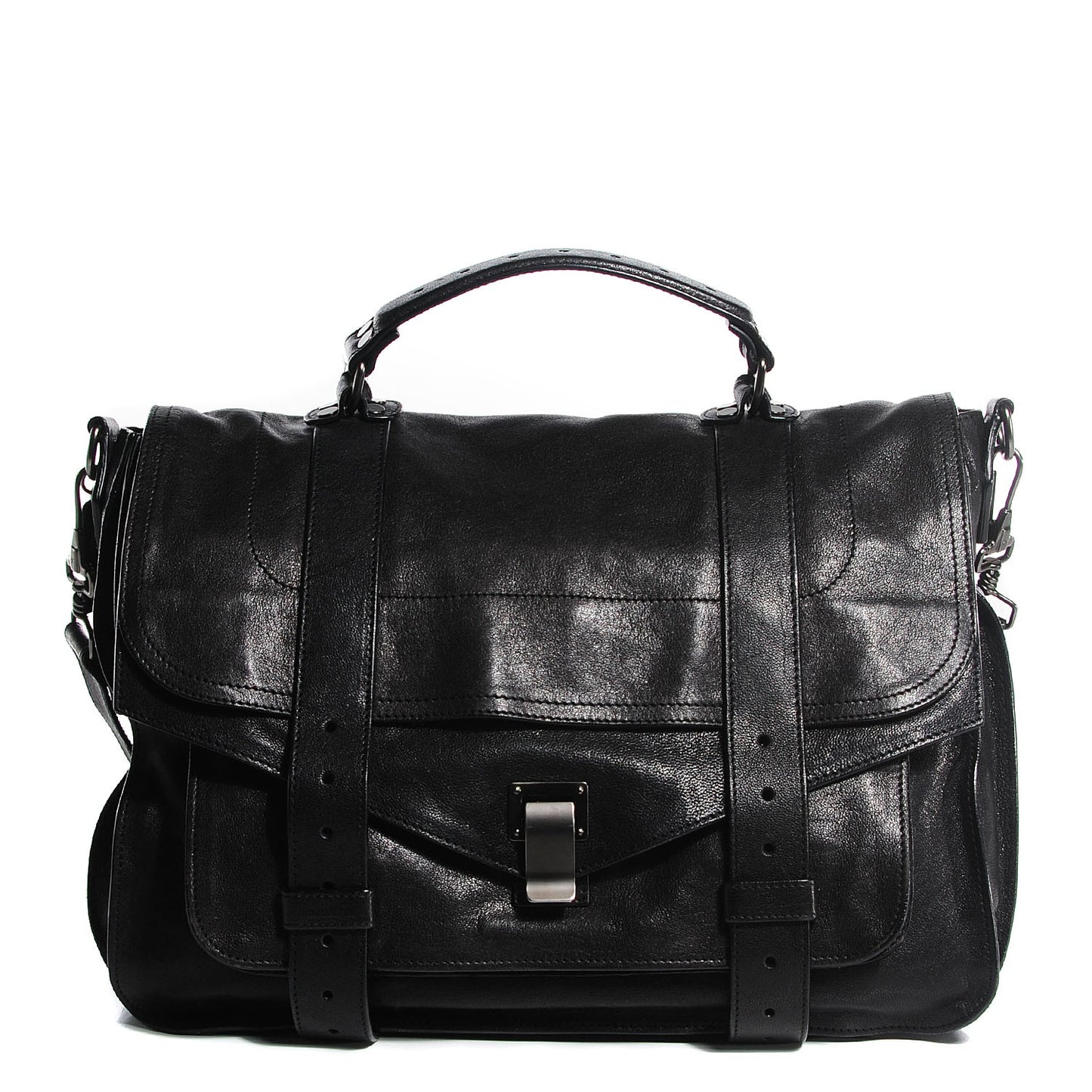 Lambskin Large PS1 Satchel Black