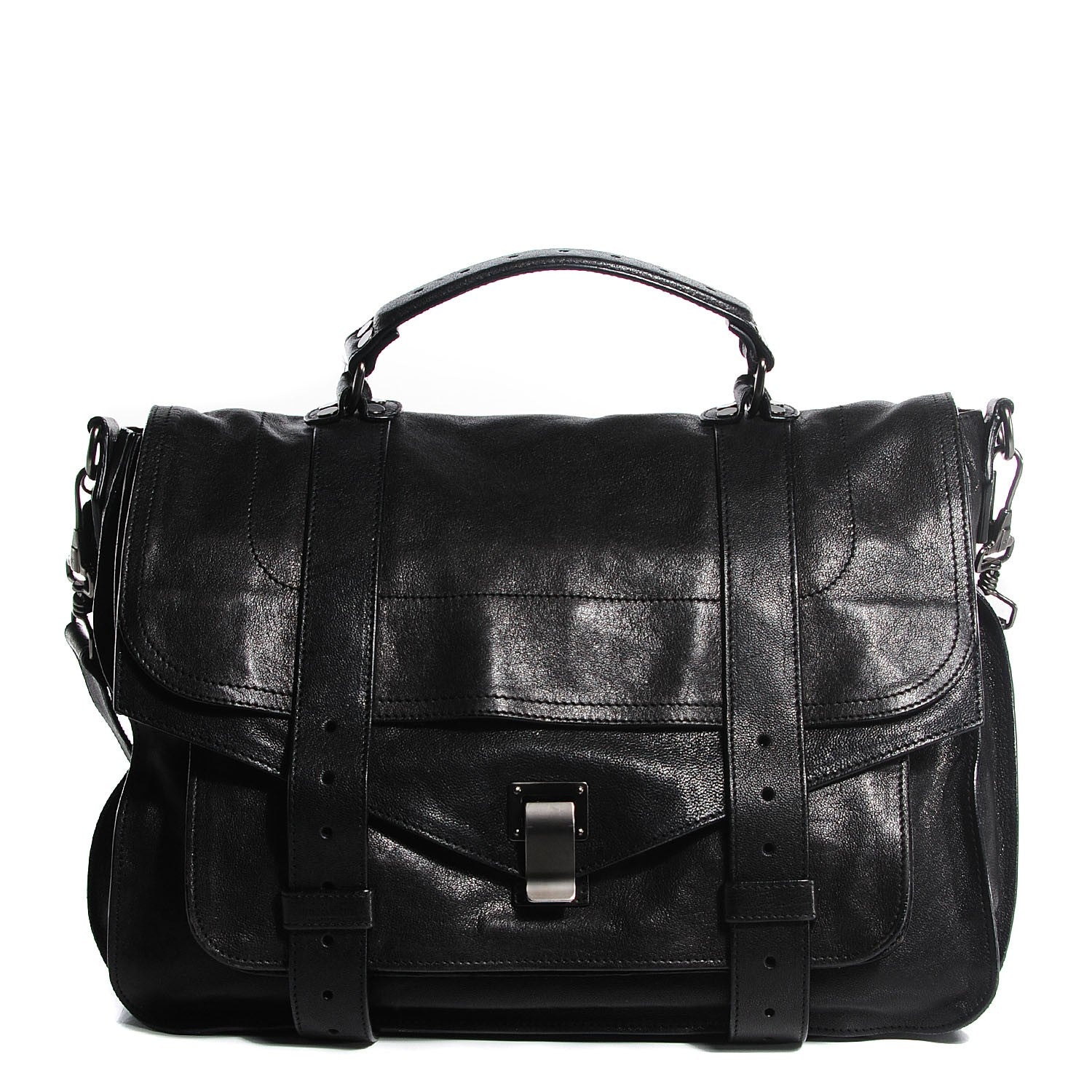Proenza Schouler Lambskin Large PS1 Satchel Black 1 of 11