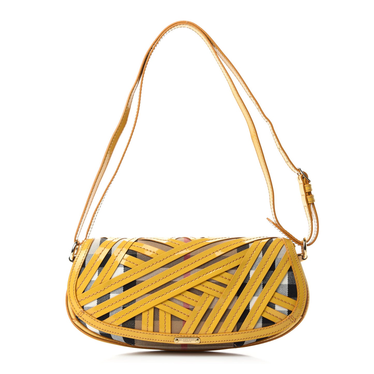 Patent Lilford Check Crossbody Bag Yellow