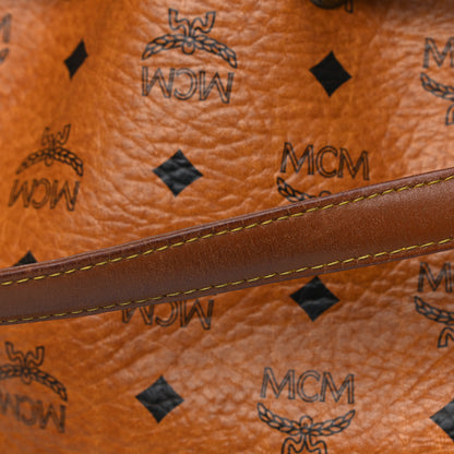 MCM Visetos Drawstring Bucket Bag Cognac 17 of 20