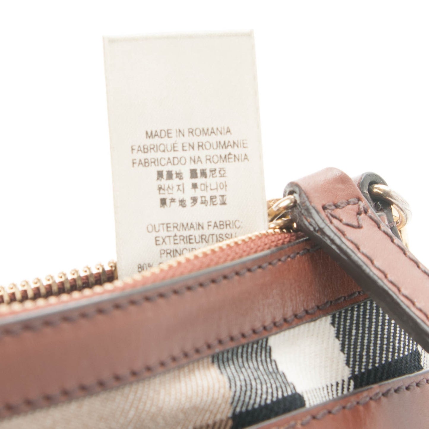 House Check Bridle Calfskin Peyton Crossbody Tan