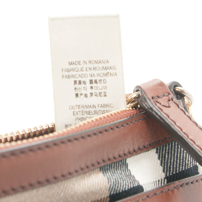 Burberry House Check Bridle Calfskin Peyton Crossbody Tan 7 of 9