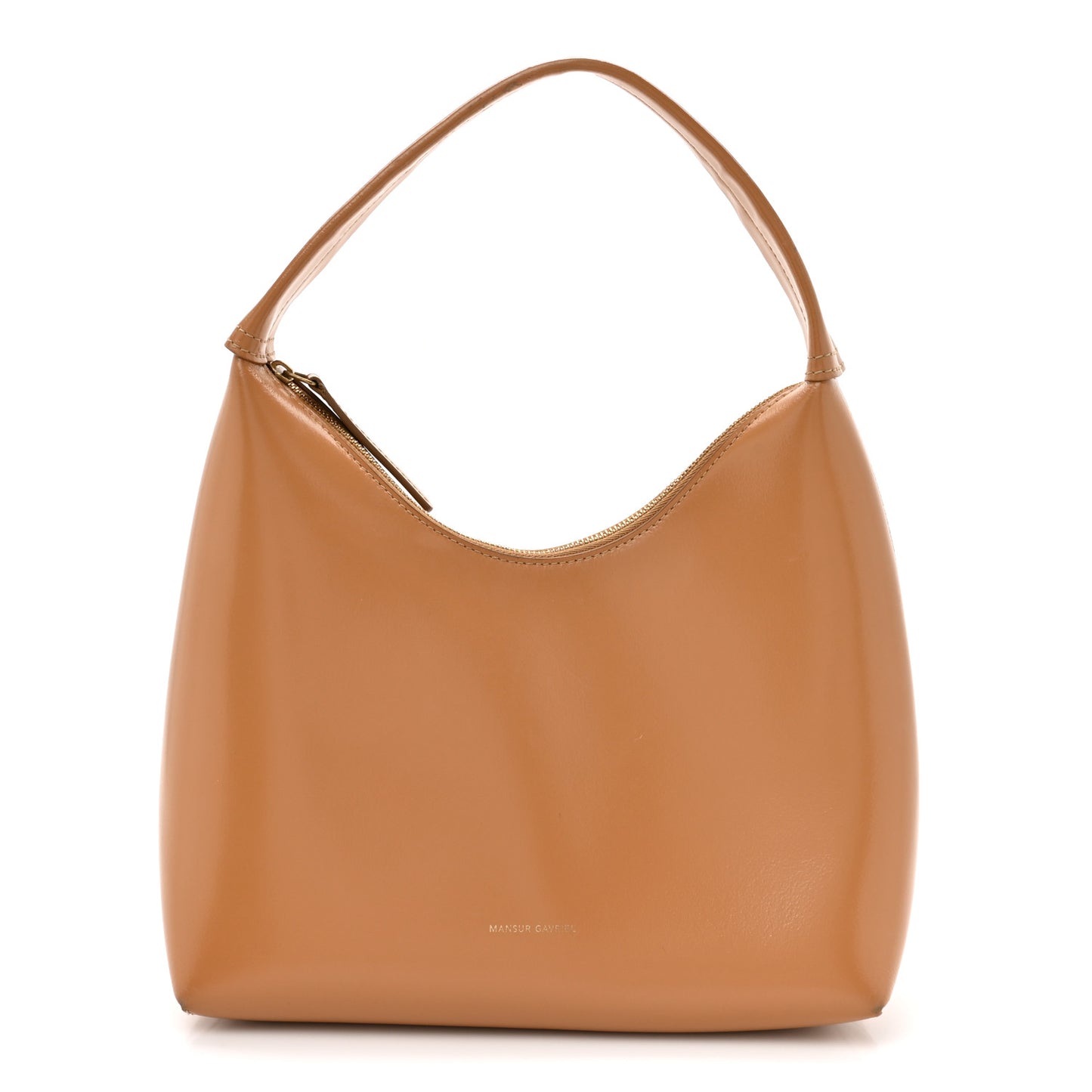 Polished Calfskin Small Soft Candy Shoulder Bag Caramel