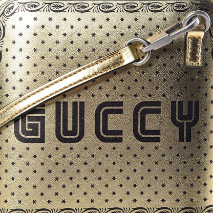 Gucci X SEGA Calfskin GUCCY Stars Mini Dome Shoulder Bag Gold 8 of 10