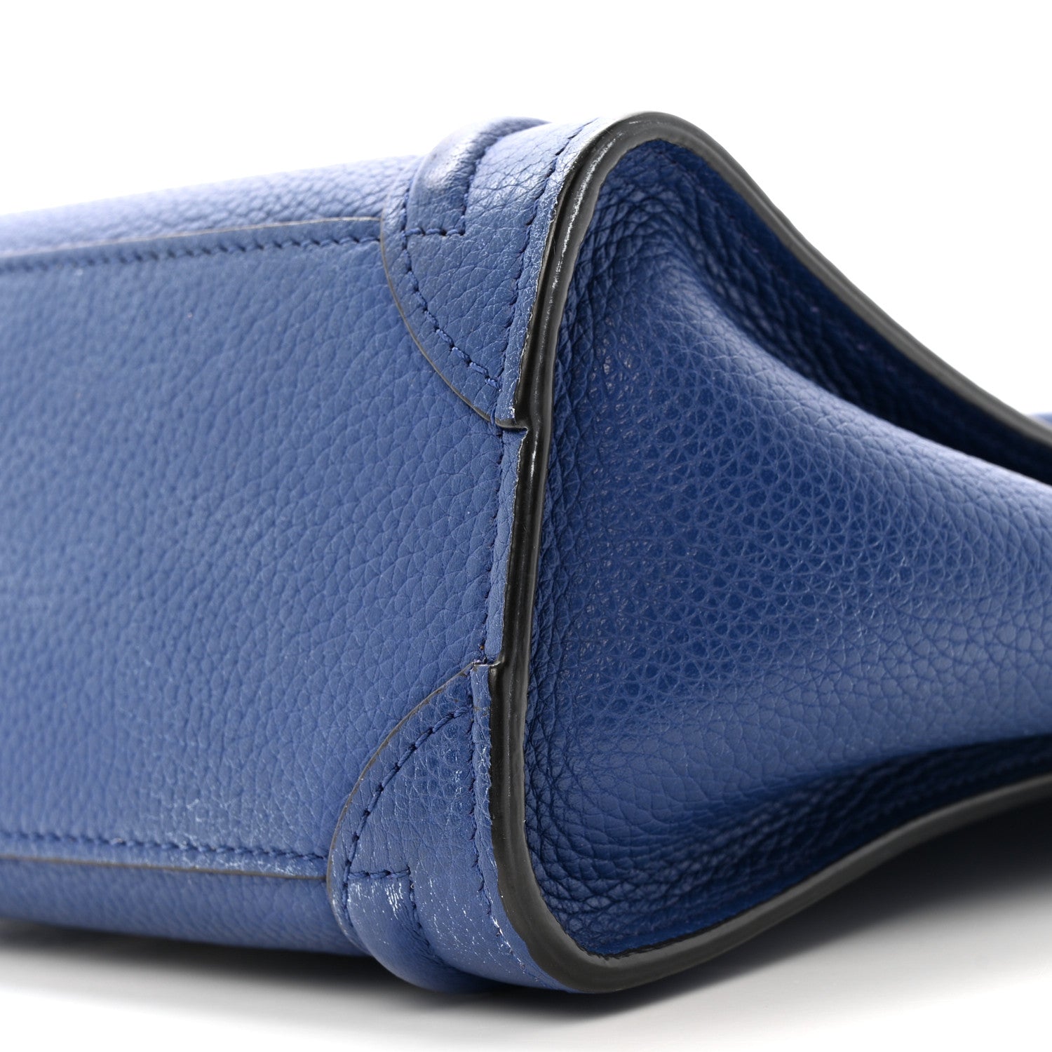 Celine Drummed Calfskin Nano Luggage Indigo 10 of 13