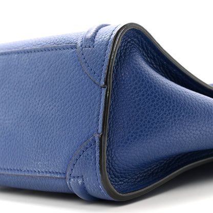 Celine Drummed Calfskin Nano Luggage Indigo 10 of 13