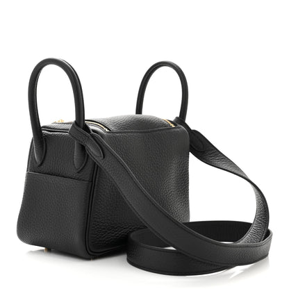 Hermes Taurillon Clemence Mini Lindy 20 Black 4 of 11