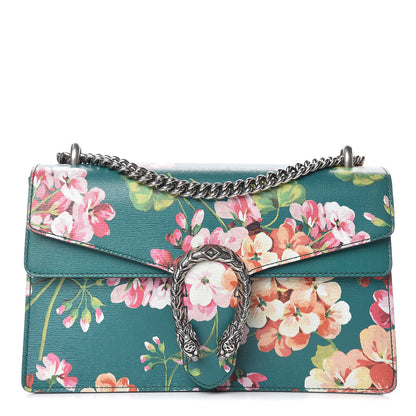 Gucci Calfskin Blooms Print Small Dionysus Shoulder Bag Bright Emerald Multicolor 1 of 13