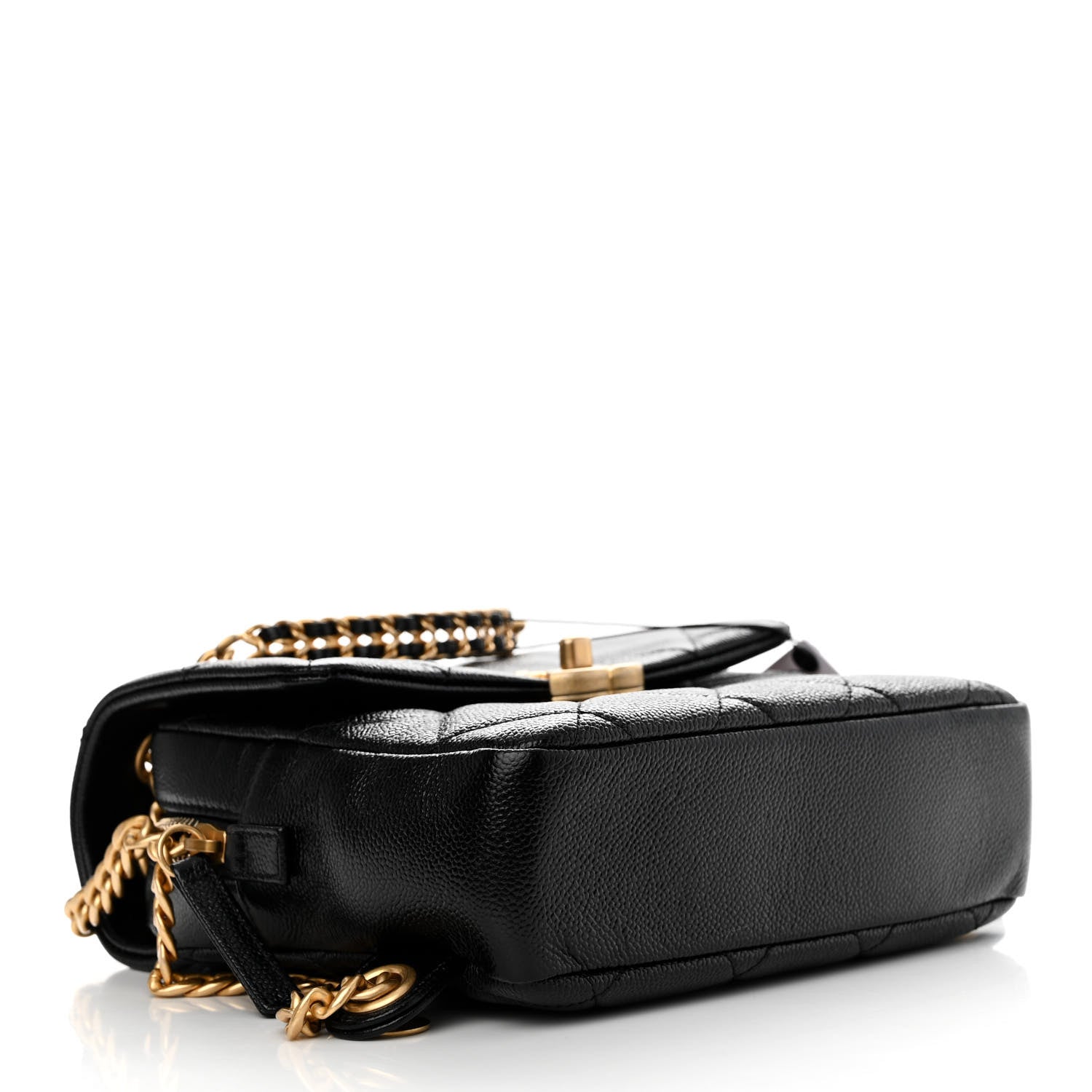 Chanel Shiny Caviar Quilted Chain Melody Backpack Black 4 of 10