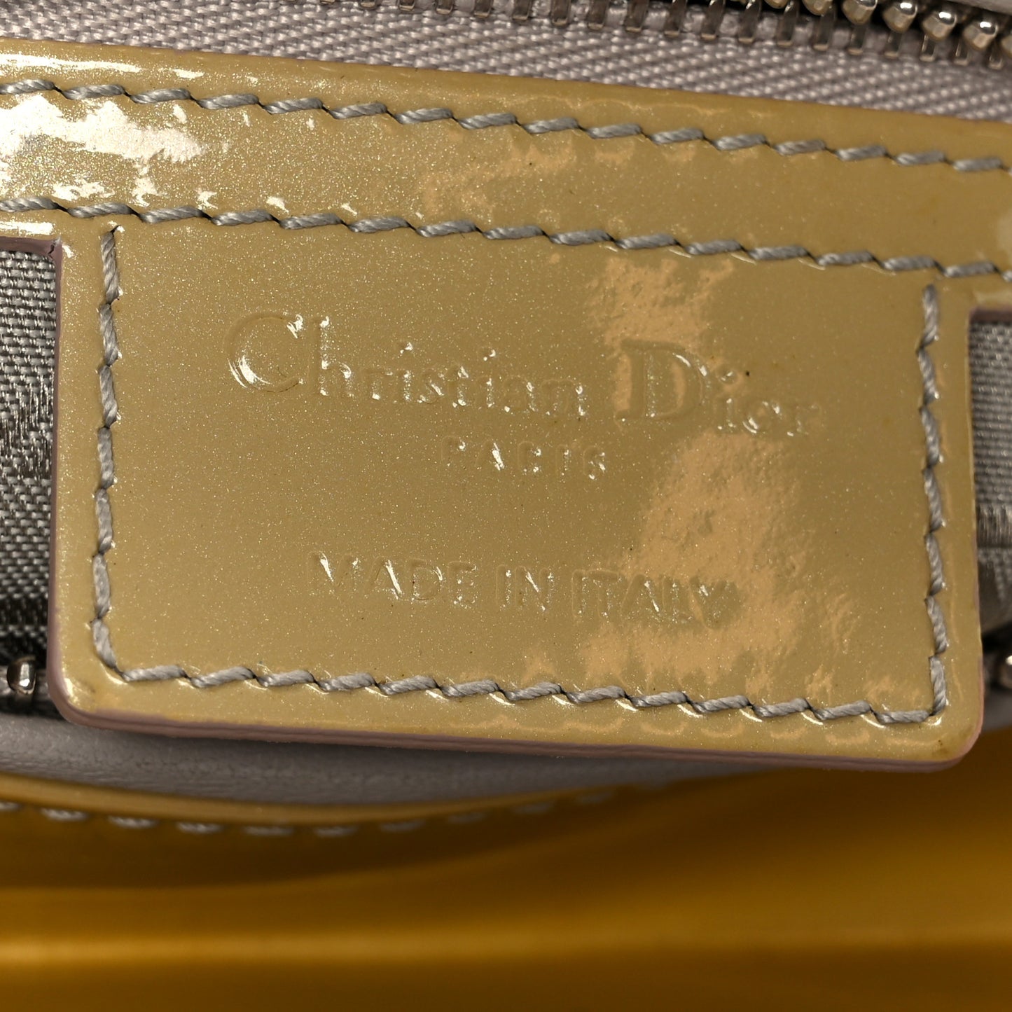 Patent Cannage Medium Lady Dior Beige