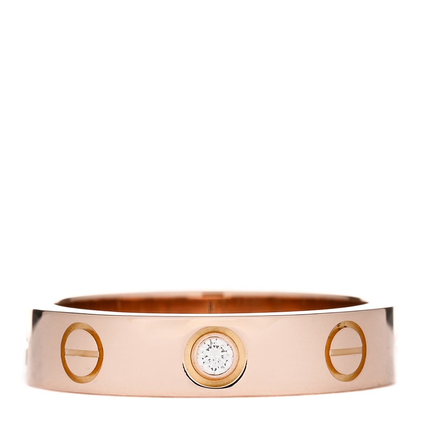 18K Pink Gold Diamond 4mm LOVE Wedding Band Ring 48 4.5