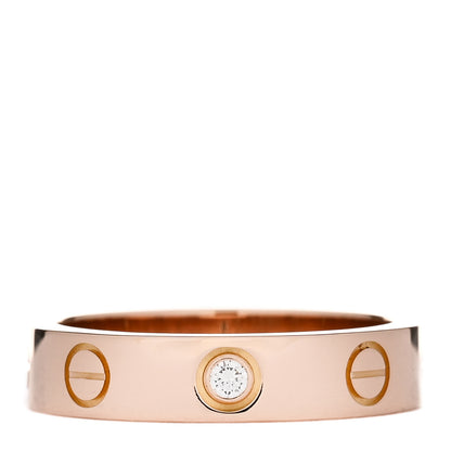 Cartier 18K Pink Gold Diamond 4mm LOVE Wedding Band Ring 48 4.5 1 of 4