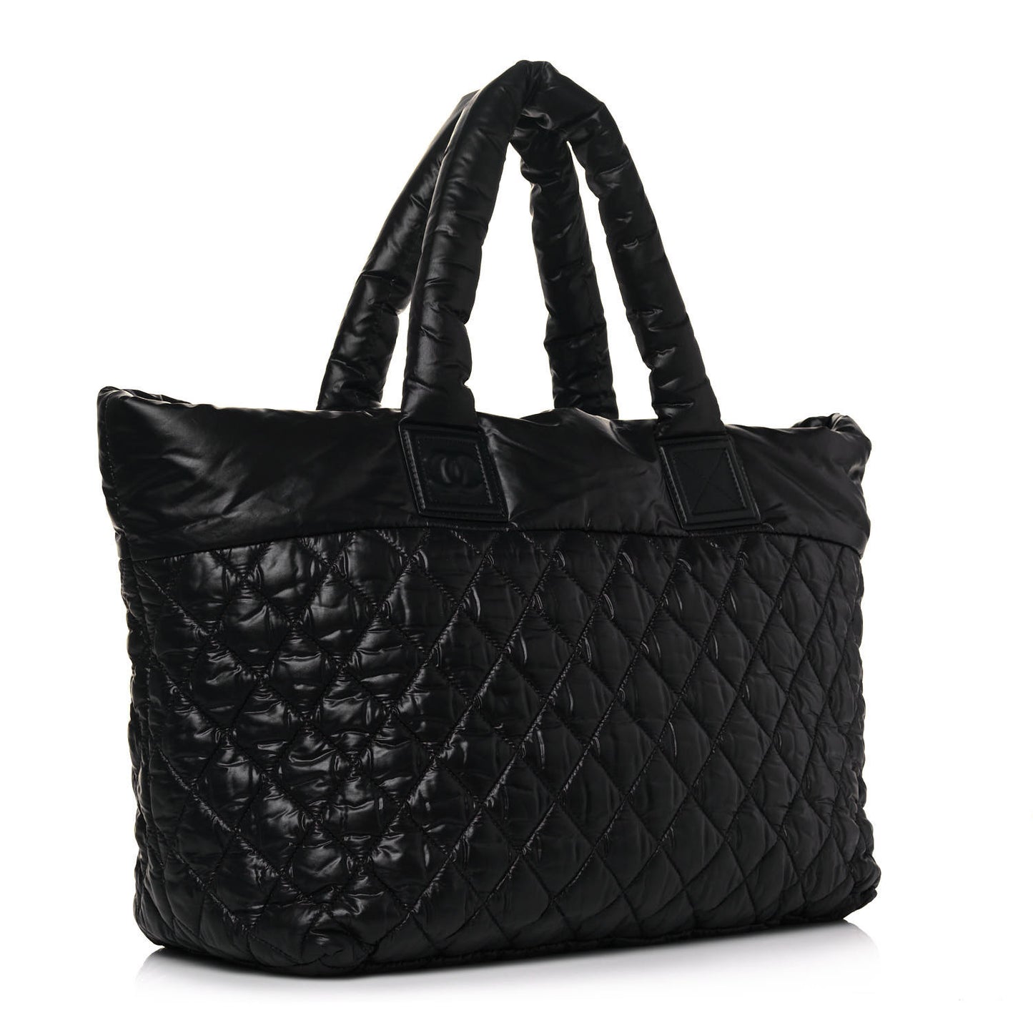 Nylon Quilted Large Coco Cocoon Tote Black