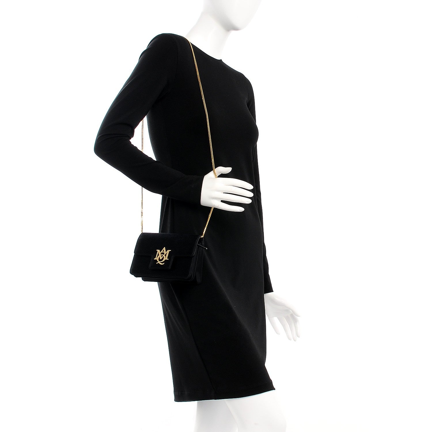 Alexander McQueen Satin Mini Insignia Flap Black 2 of 6