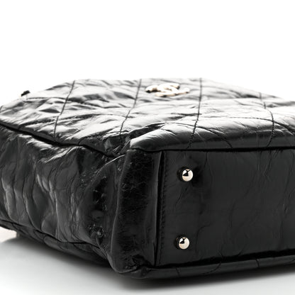 Chanel Glazed Calfskin Quilted Tweed Portobello Tote Black Pink 9 of 10