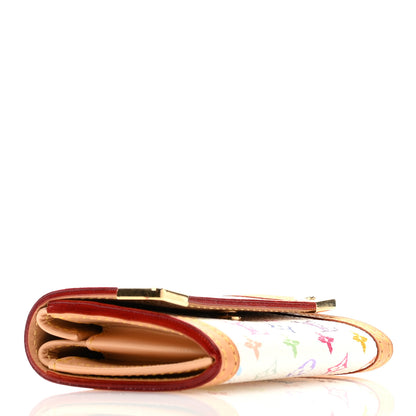 Louis Vuitton Monogram Multicolor Porte-Monnaie Plat Coin Purse White 4 of 6
