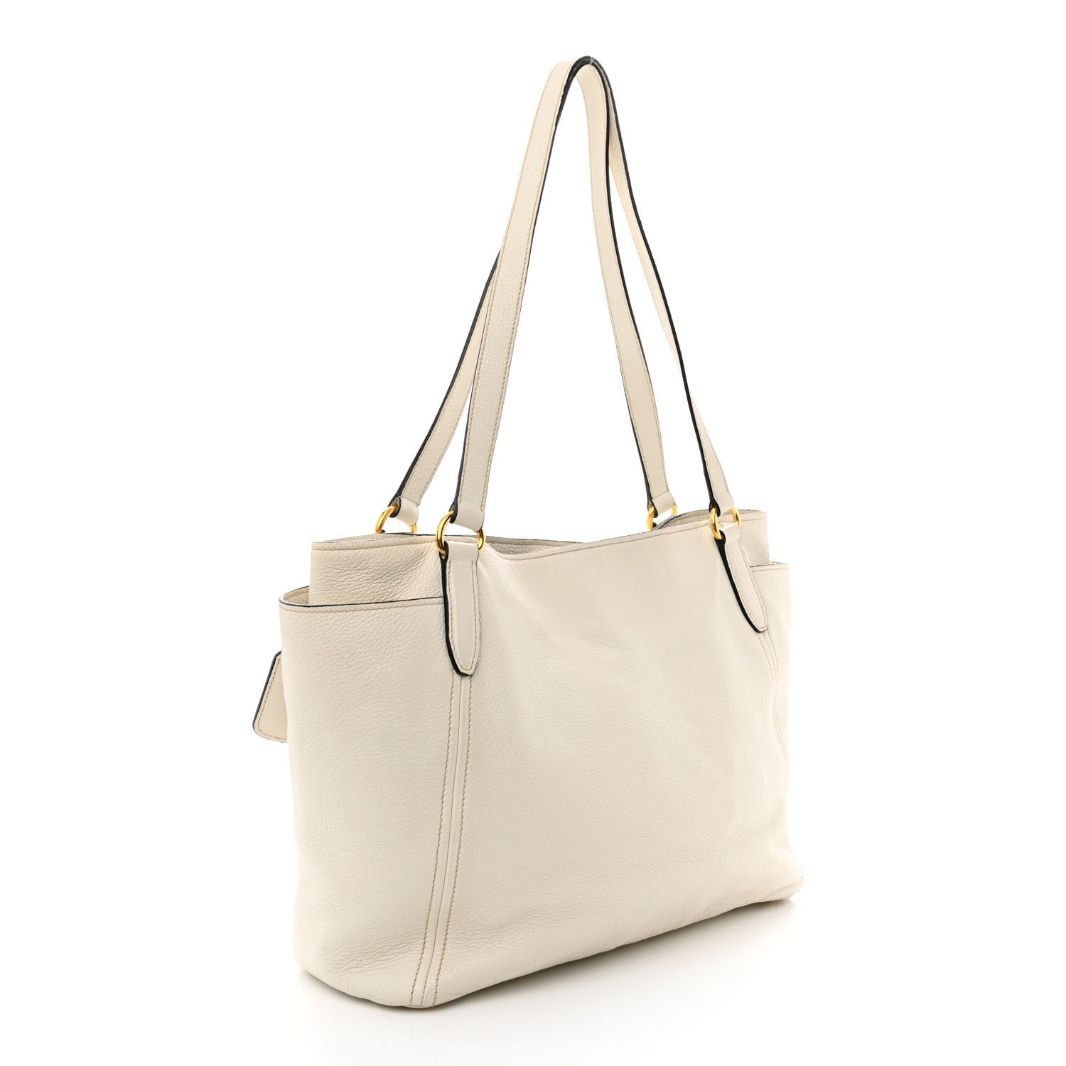 Prada Vitello Daino Side Pocket Tote Talco 3 of 14