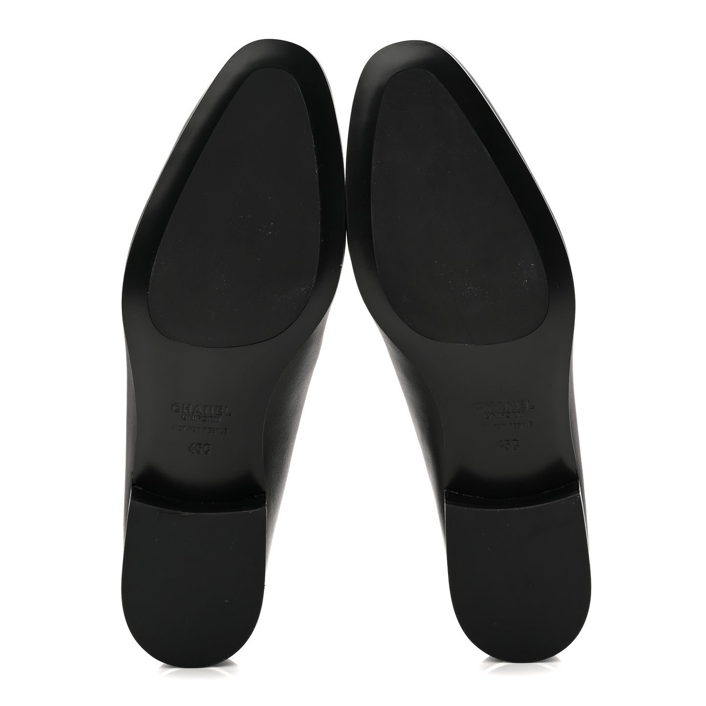 Calfskin Mens Stitched CC Loafers 45 Black