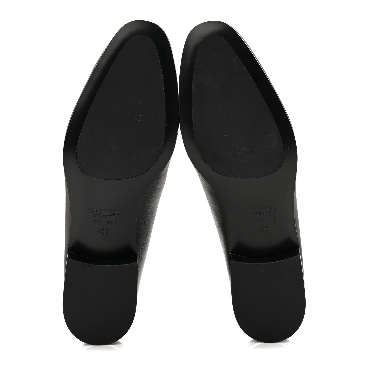 Chanel Calfskin Mens Stitched CC Loafers 45 Black 6 of 9