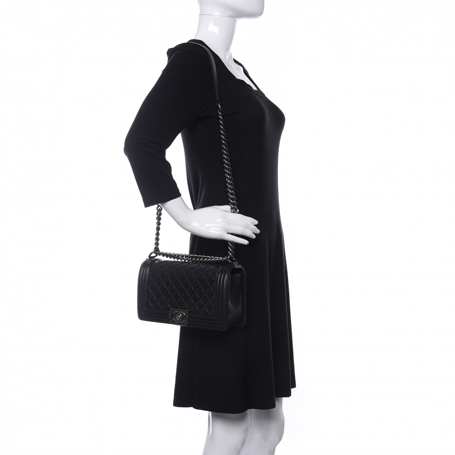 Chanel Lambskin Quilted Medium Boy Flap Black 3 of 11