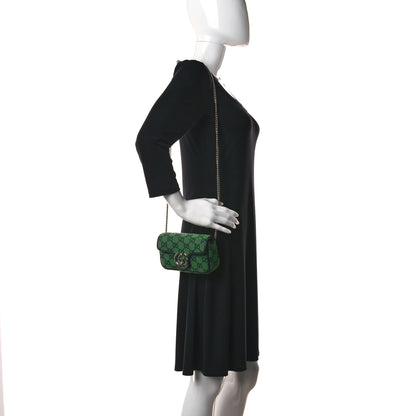 Gucci Monogram Multicolor Matelasse Diagonal Super Mini GG Marmont Shoulder Bag Green Blue 2 of 11