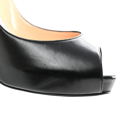 Christian Louboutin Kid Very Prive 120 Peep Toe Pumps 40 Black 10 of 12